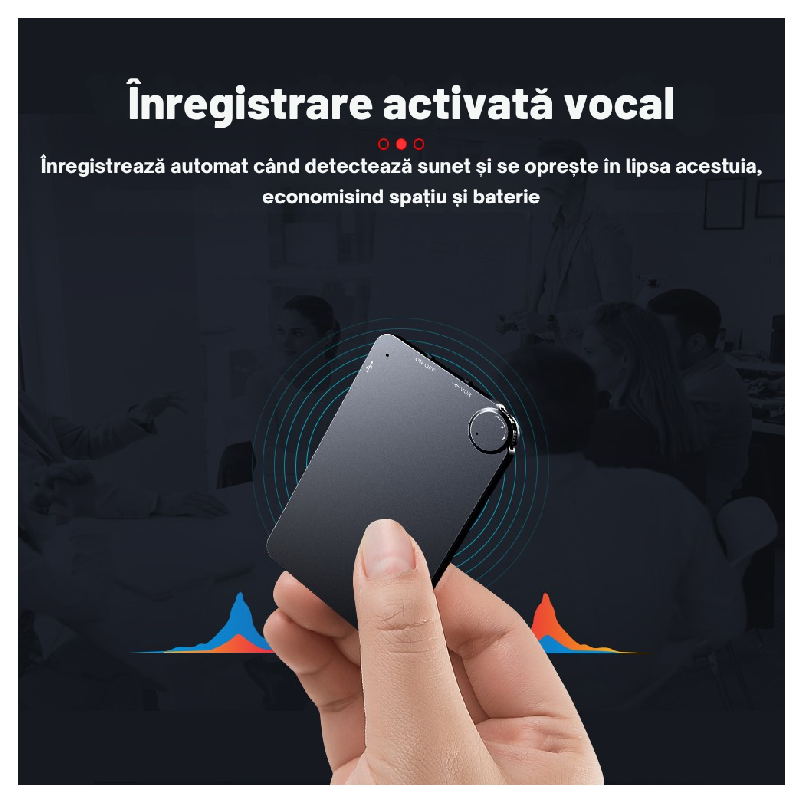 Reportofon Subțire Cu Înregistrare Vocală Automată K2 - imagine 4