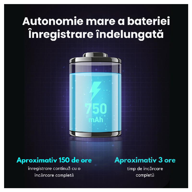 Reportofon Subțire Cu Înregistrare Vocală Automată K2 - imagine 6