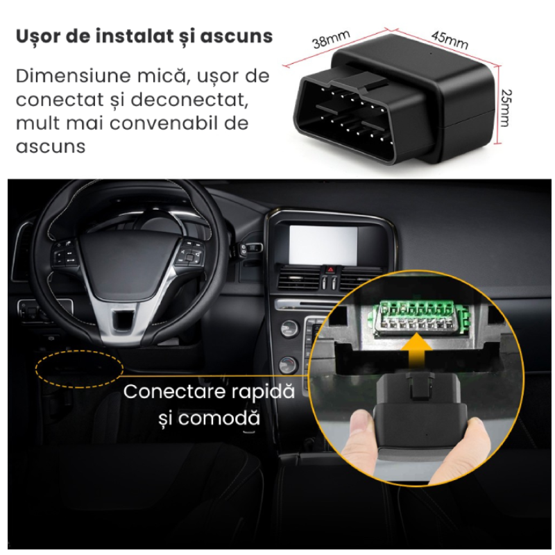 GPS Tracker Auto OBD Profesional Cu Microfon Integrat MV33G - imagine 3