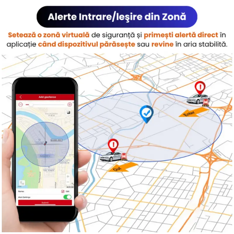 Mini Tracker GPS Auto Harta 3D, Baterie 20000mAh 4G Q12 - imagine 6