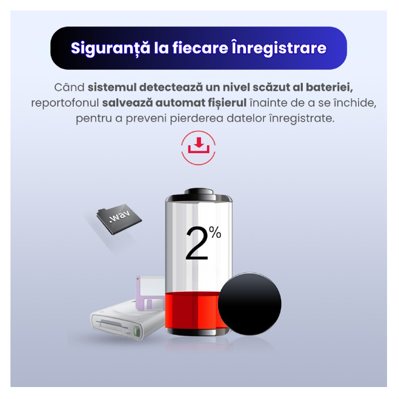 Reportofon Portabil Tip Insigna Cu Activare Vocală Q3 - imagine 9