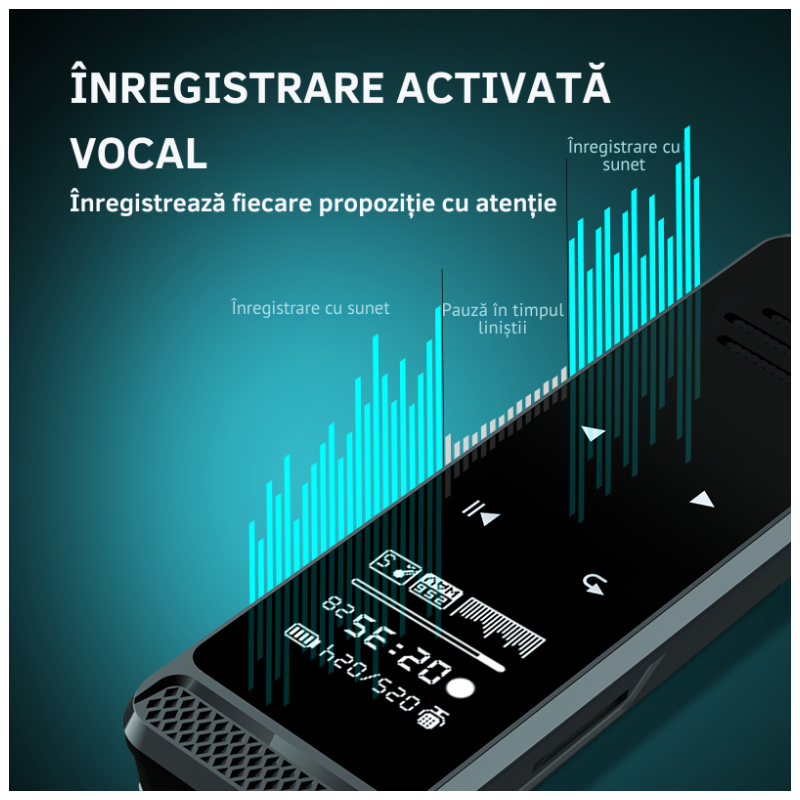 Reportofon Digital Profesional Cu Microfoane Duale HD Q55 - imagine 4