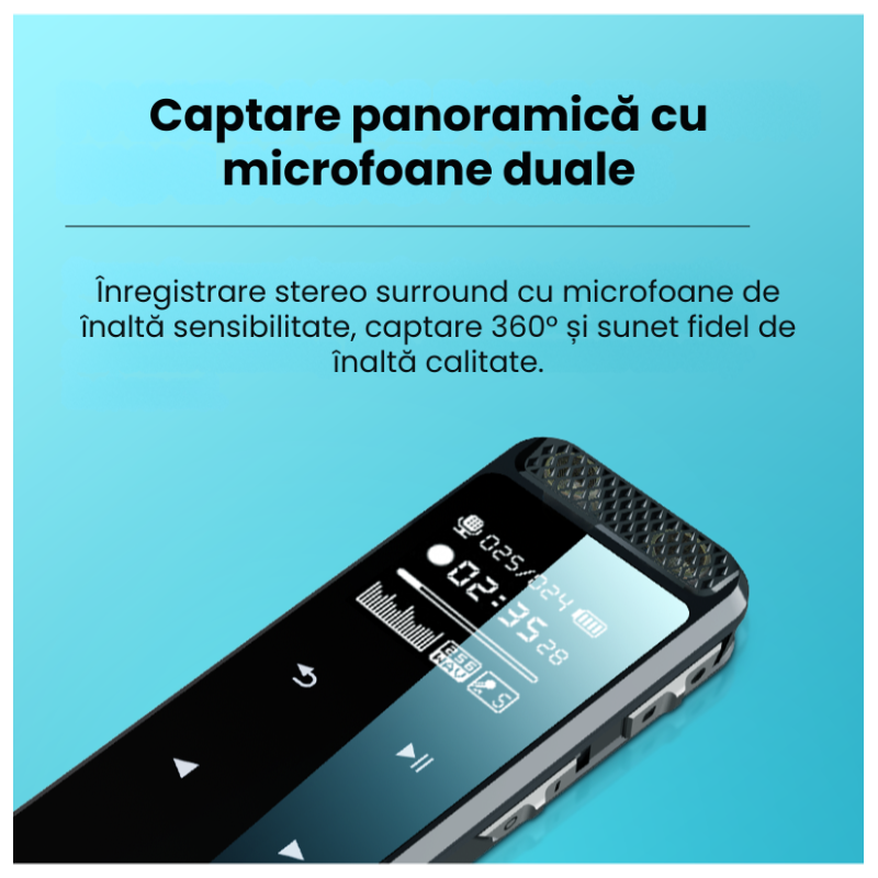Reportofon Digital Profesional Cu Microfoane Duale HD Q55 - imagine 5