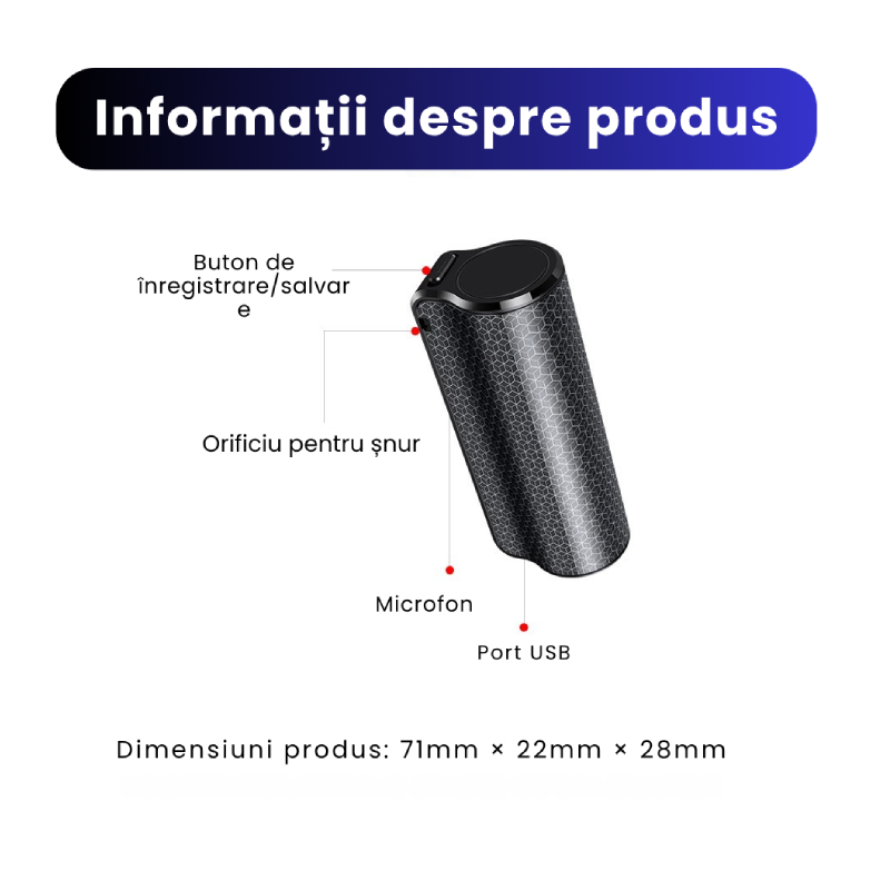 Reportofon Cu Microfon Reducere Zgomot DSP HD Q70 - imagine 11