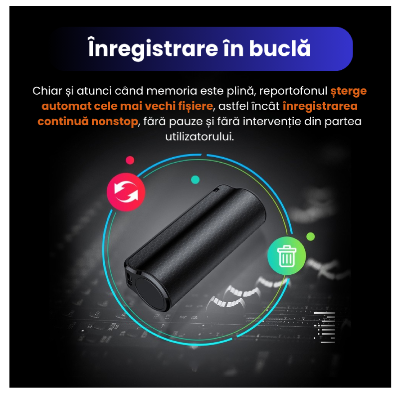 Reportofon Cu Microfon Reducere Zgomot DSP HD Q70 - imagine 6