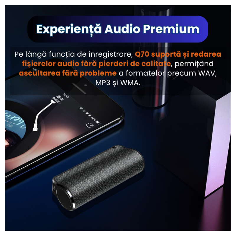 Reportofon Cu Microfon Reducere Zgomot DSP HD Q70 - imagine 7