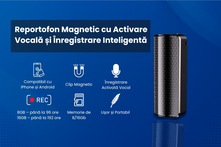 Reportofon Cu Microfon Si Reducere Zgomot DSP HD Q70