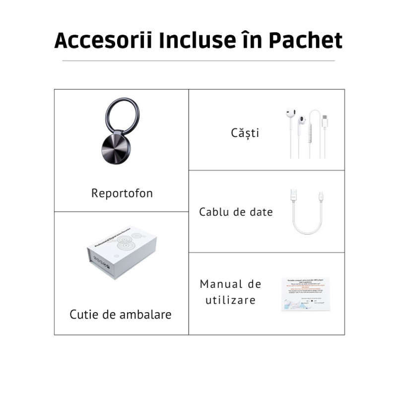 Reportofon Breloc Metalic Portabil Cu Microfon Sensibil S30 - imagine 10
