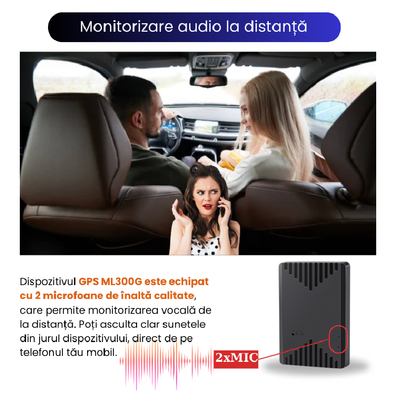 GPS Tracker Mic Profesional Cu Magnet Baterie 2500mAh ML300G - imagine 4