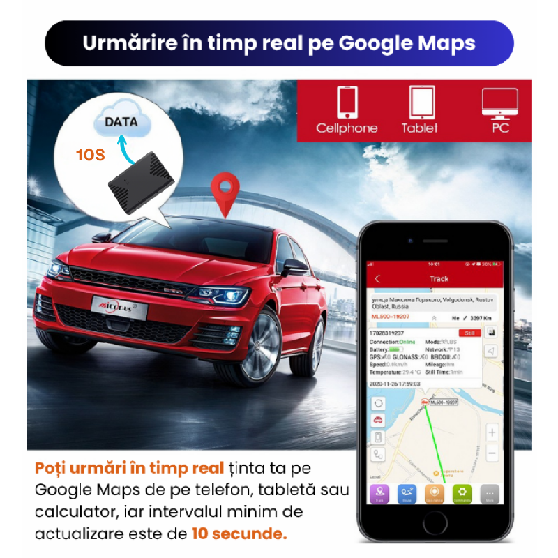 GPS Tracker Mic Profesional Cu Magnet Baterie 2500mAh ML300G - imagine 5