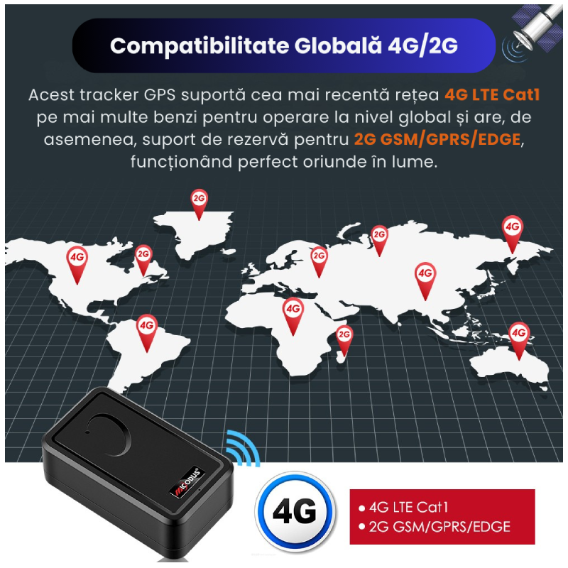 GPS Tracker Auto Cu Magnet Puternic, Baterie 5000mAh ML500G - imagine 2