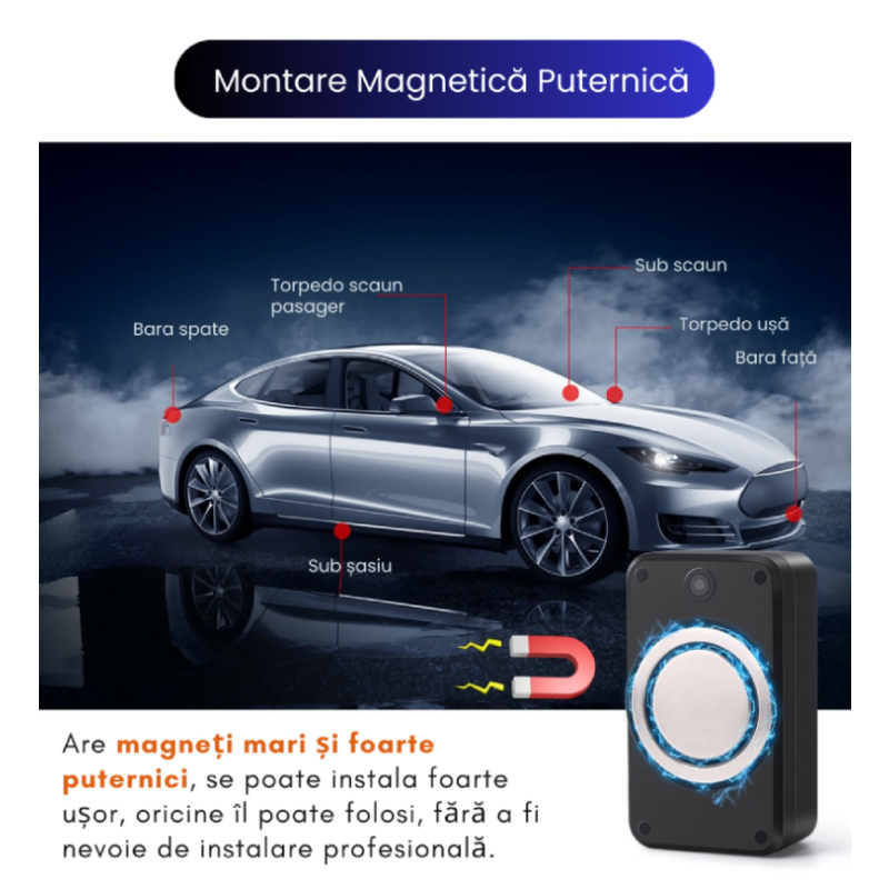 GPS Tracker Auto Cu Magnet Puternic, Baterie 5000mAh ML500G - imagine 3