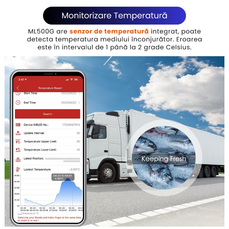 GPS Tracker Auto Cu Magnet Puternic, Baterie 5000mAh ML500G - imagine 10