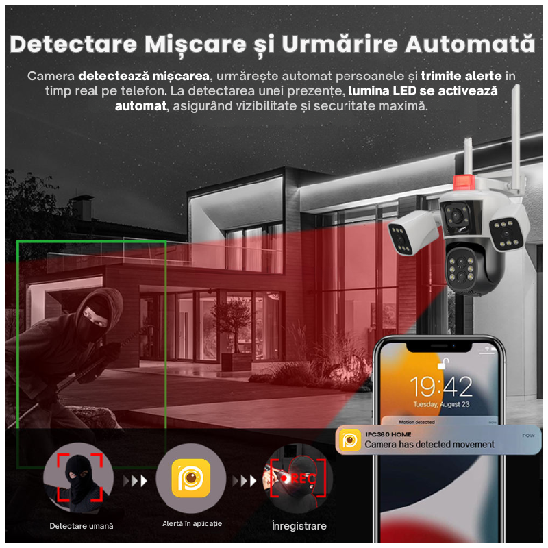 Cameră De Supraveghere Triplă 849S, Zoom 10X, Night Vision - imagine 5