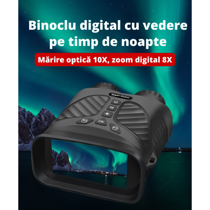 Binoclu Digital Night Vision DT39 Negru Zoom 10x 40MP IPS 3" - imagine 3