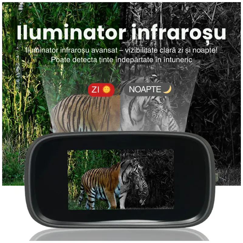 Binoclu Digital Night Vision DT39 Negru Zoom 10x 40MP IPS 3" - imagine 4