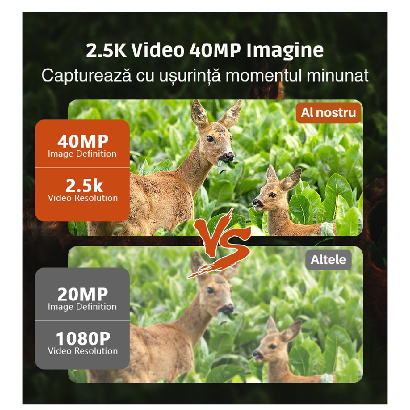 Binoclu Digital Night Vision DT39 Verde Zoom 10x 40MP IPS 3" - imagine 2