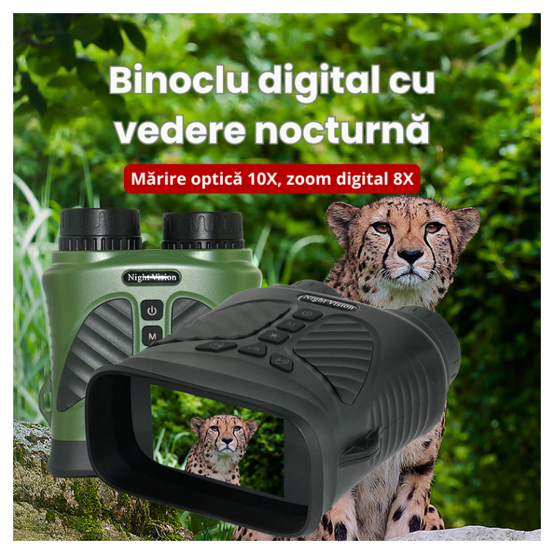 Binoclu Digital Night Vision DT39 Verde Zoom 10x 40MP IPS 3" - imagine 3