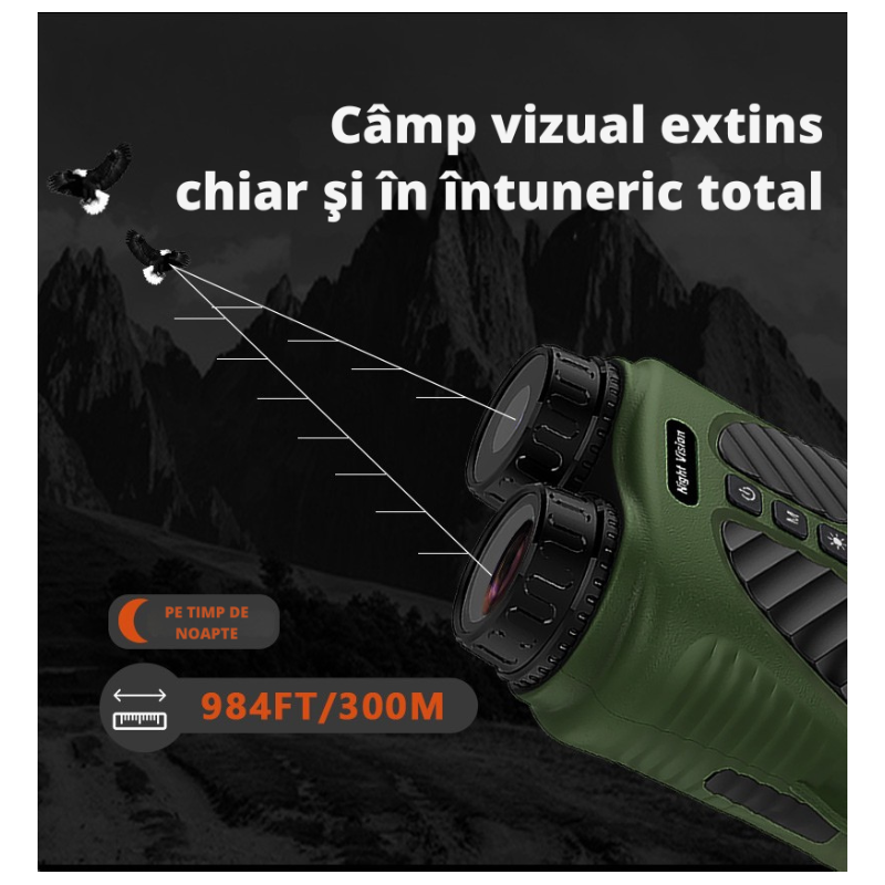 Binoclu Digital Night Vision DT39 Verde Zoom 10x 40MP IPS 3" - imagine 6