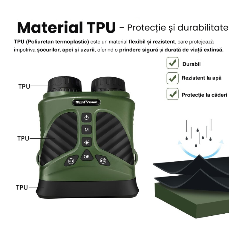 Binoclu Digital Night Vision DT39 Verde Zoom 10x 40MP IPS 3" - imagine 9