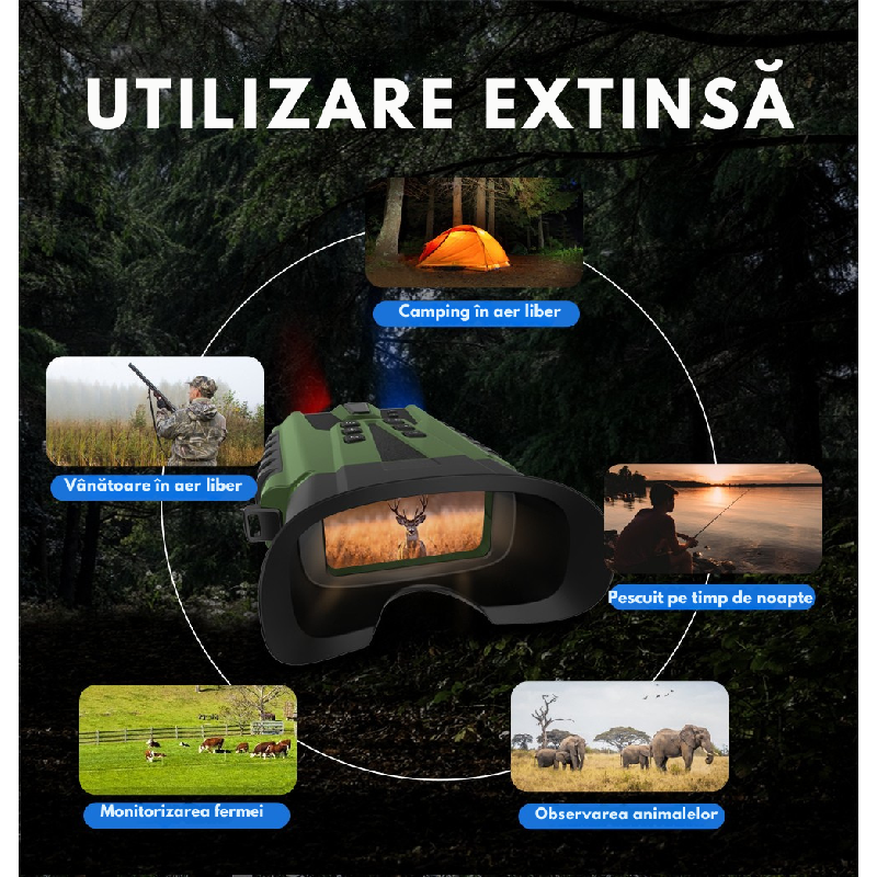 Binoclu Digital Night Vision DT49 Negru Zoom 8x 15 MP LCD 3" - imagine 10
