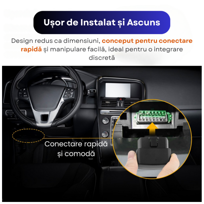 GPS Tracker OBD De Urmărire Auto Cu Localizare Precisă D9 4G - imagine 3