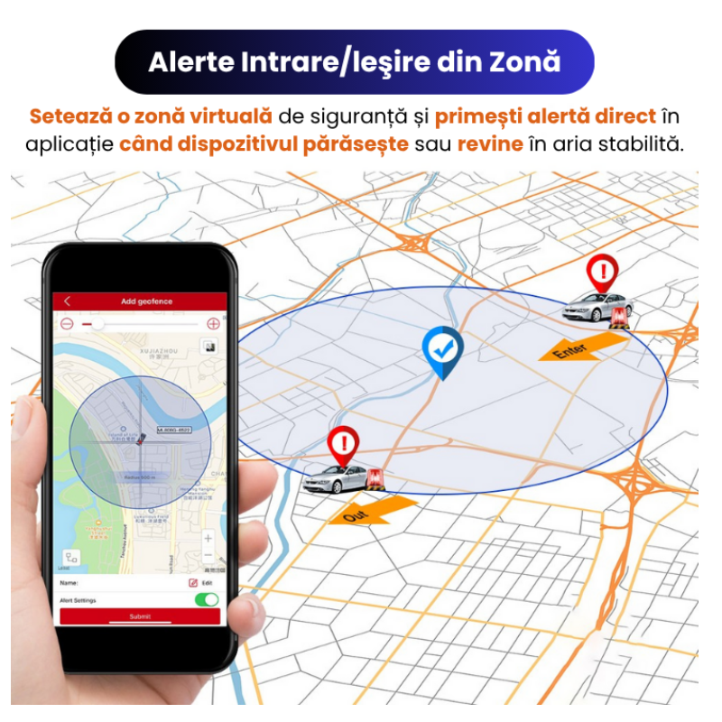 GPS Tracker Auto Q9 4G cu Magnet – Localizare Real-Time și Alerte - imagine 7