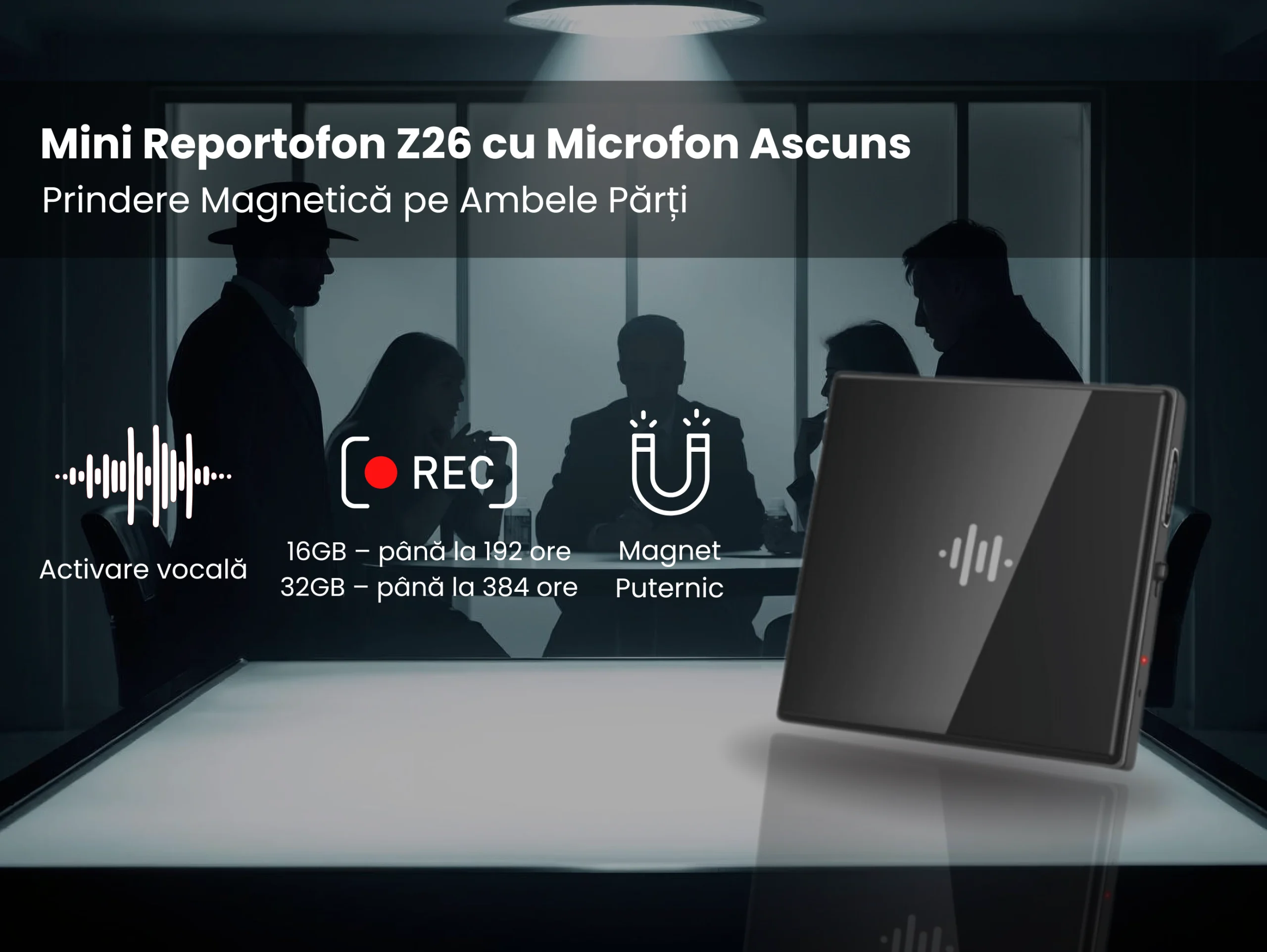 Mini Reportofon Z26 cu Microfon Ascuns, Activare vocală
