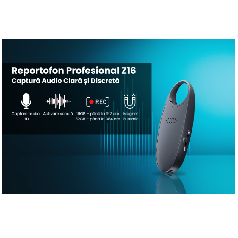 Mini Reportofon Z16 Cu Activare Vocală și Magnet Integrat - imagine 2