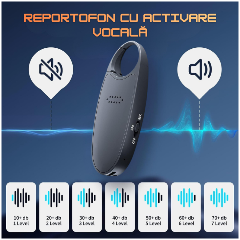 Mini Reportofon Z16 Cu Activare Vocală și Magnet Integrat - imagine 4