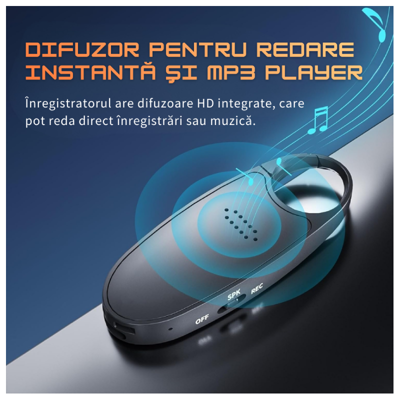 Mini Reportofon Z16 Cu Activare Vocală și Magnet Integrat - imagine 7