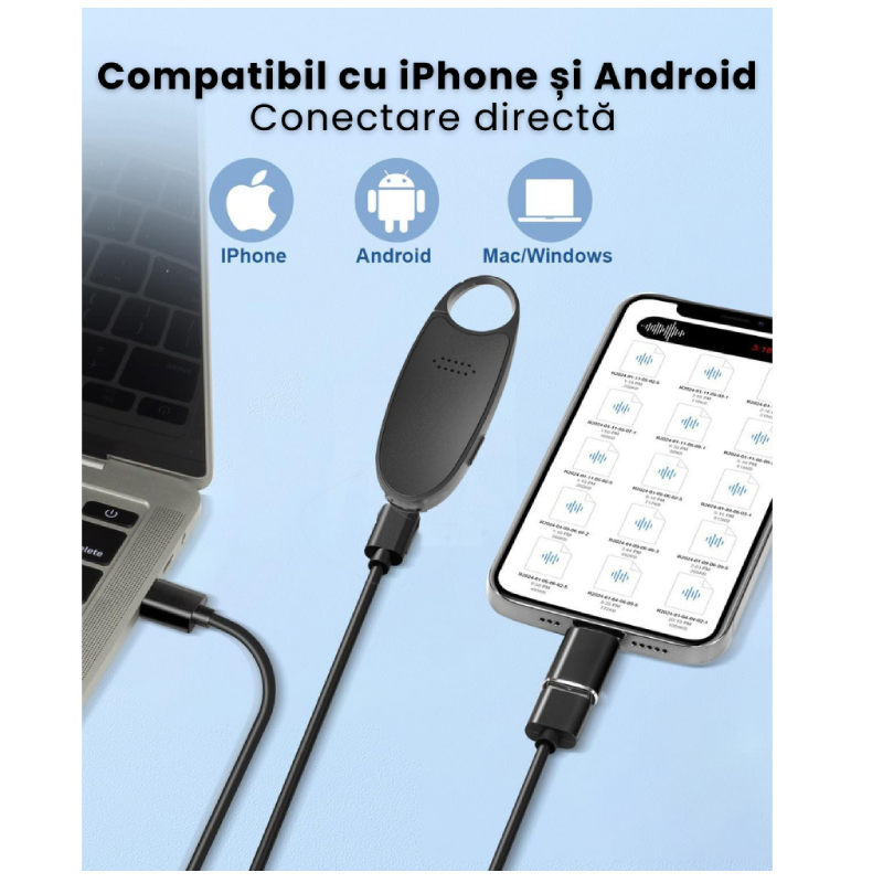 Mini Reportofon Z16 Cu Activare Vocală și Magnet Integrat - imagine 9