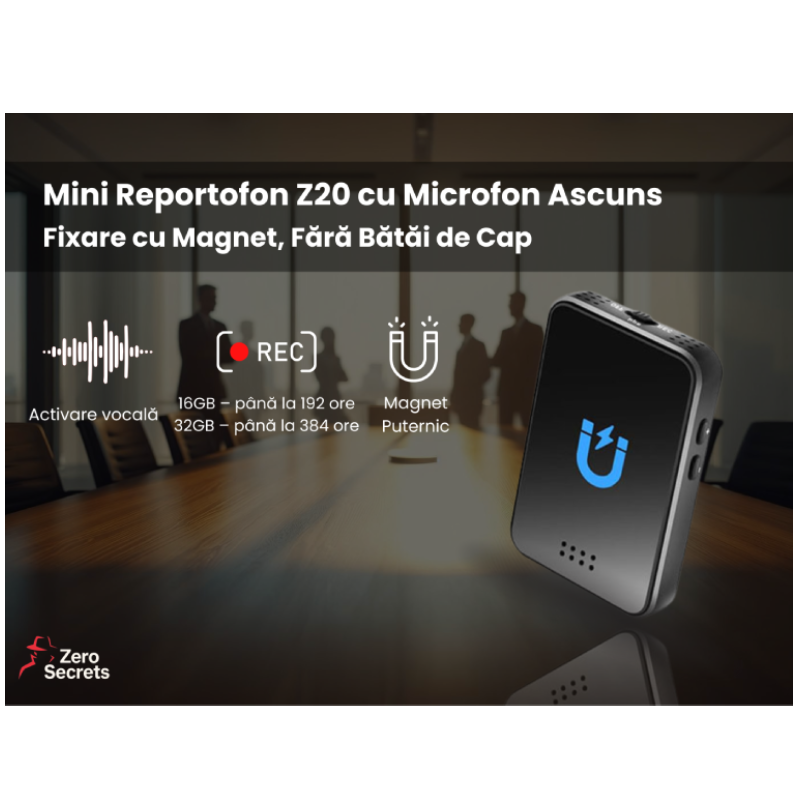 Mini Reportofon Z20 Cu Microfon Ascuns și Magnet Puternic - imagine 2
