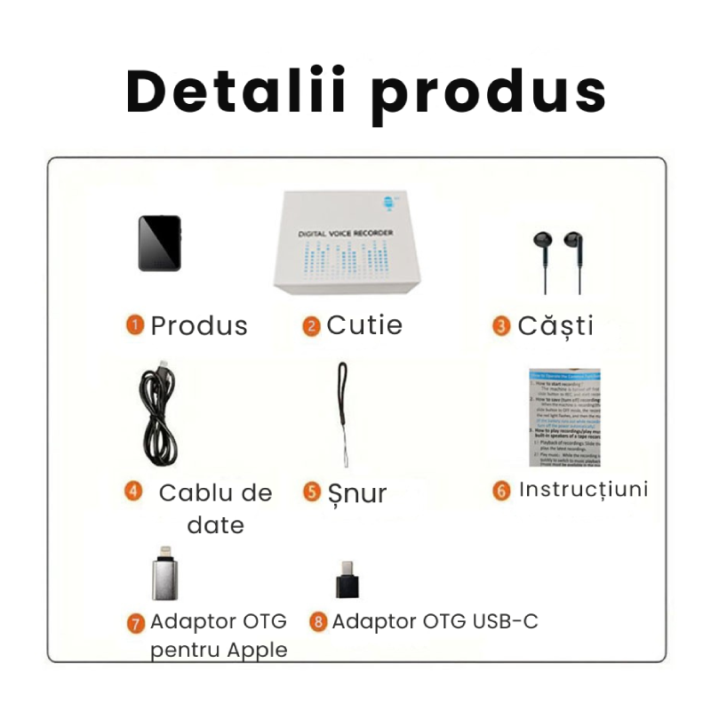 Mini Reportofon Z20 Cu Microfon Ascuns și Magnet Puternic - imagine 11