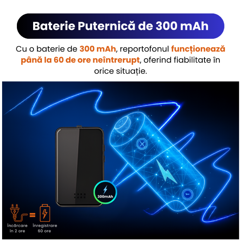 Mini Reportofon Z20 Cu Microfon Ascuns și Magnet Puternic - imagine 6