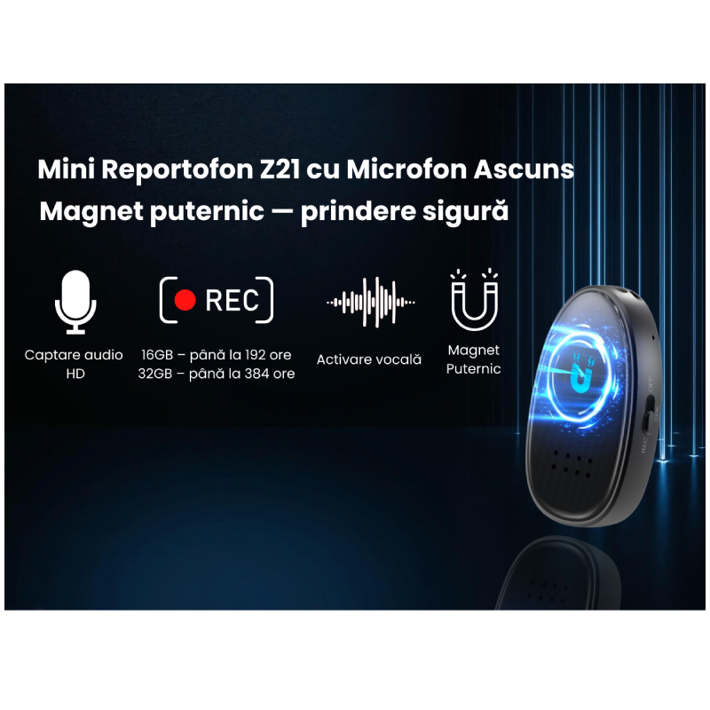 Reportofon Magnetic Z21 Cu Activare Vocala, Microfon Ascuns - imagine 2