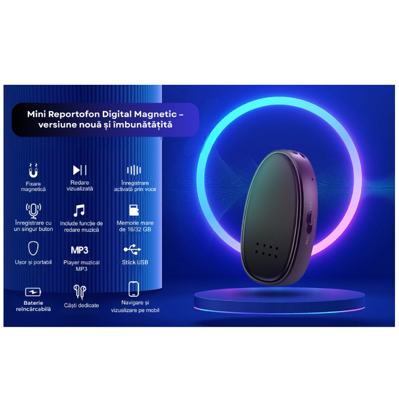 Reportofon Magnetic Z21 Cu Activare Vocala, Microfon Ascuns - imagine 5