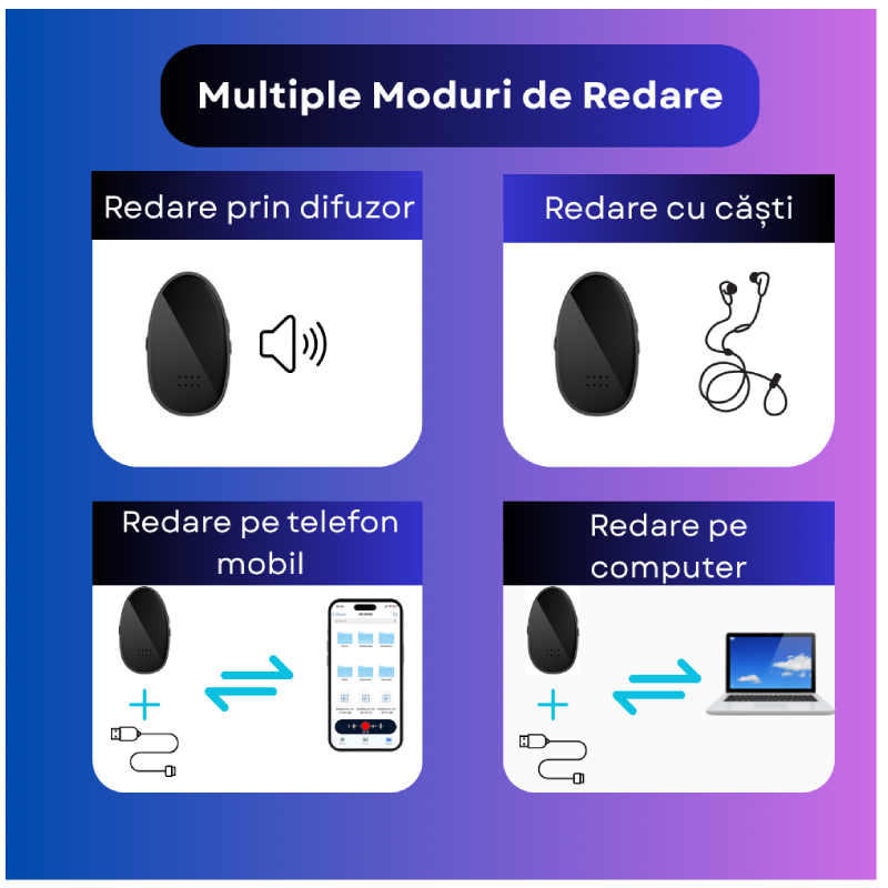 Reportofon Magnetic Z21 Cu Activare Vocala, Microfon Ascuns - imagine 7