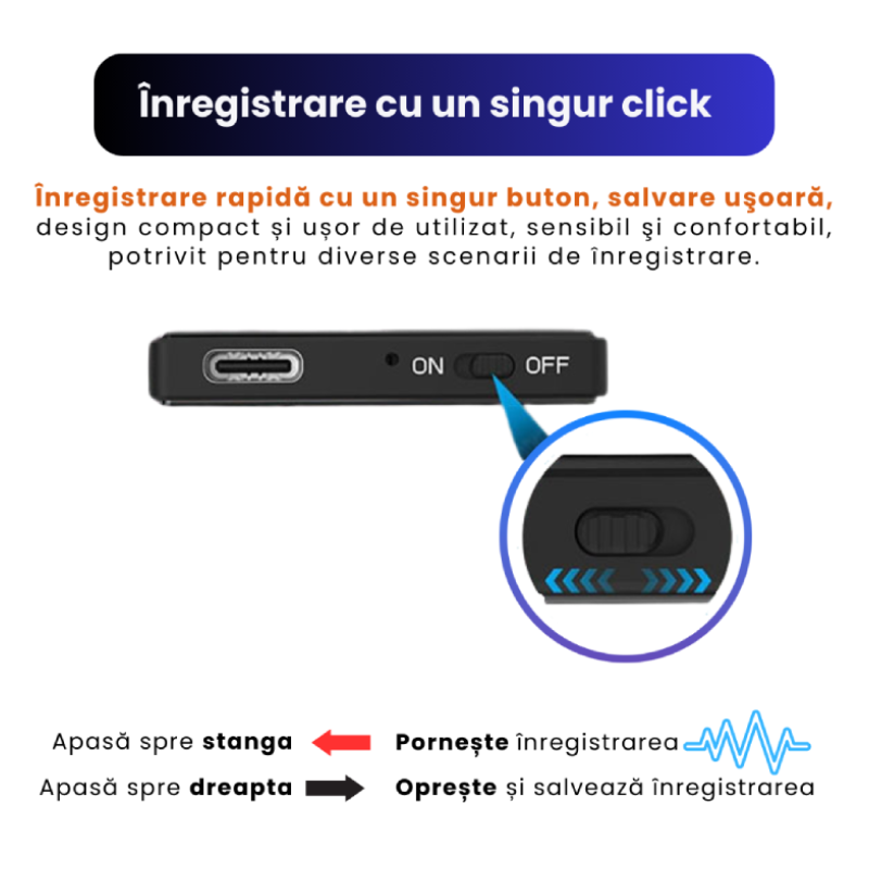 Mini Reportofon Z26 cu Microfon Ascuns, Activare vocală - imagine 4