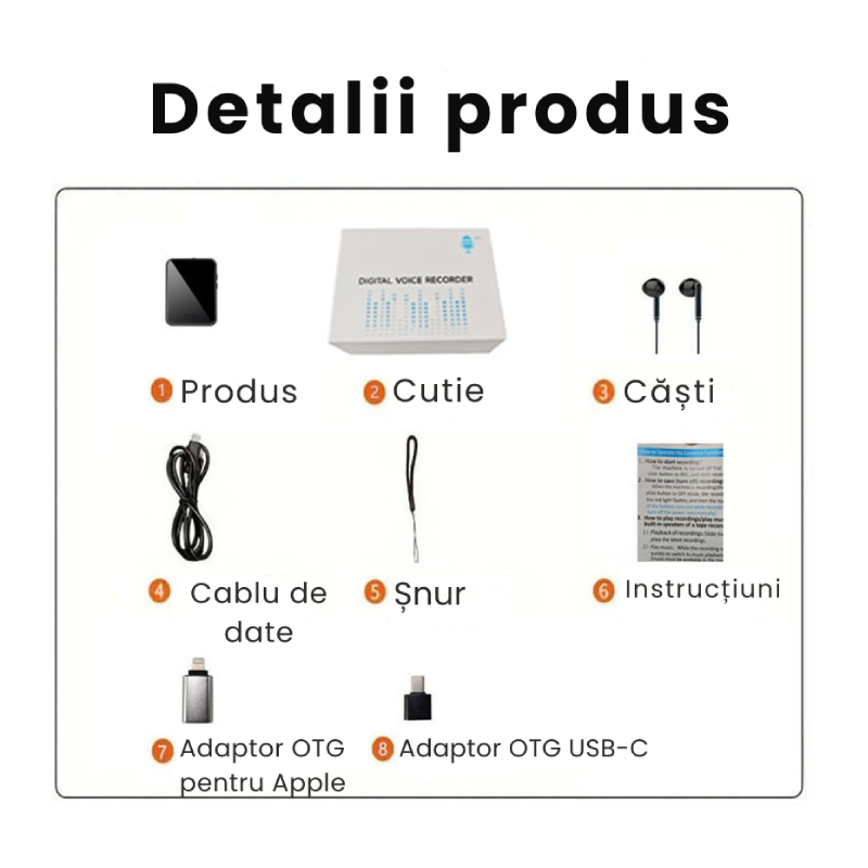 Mini Reportofon Z26 cu Microfon Ascuns, Activare vocală - imagine 10