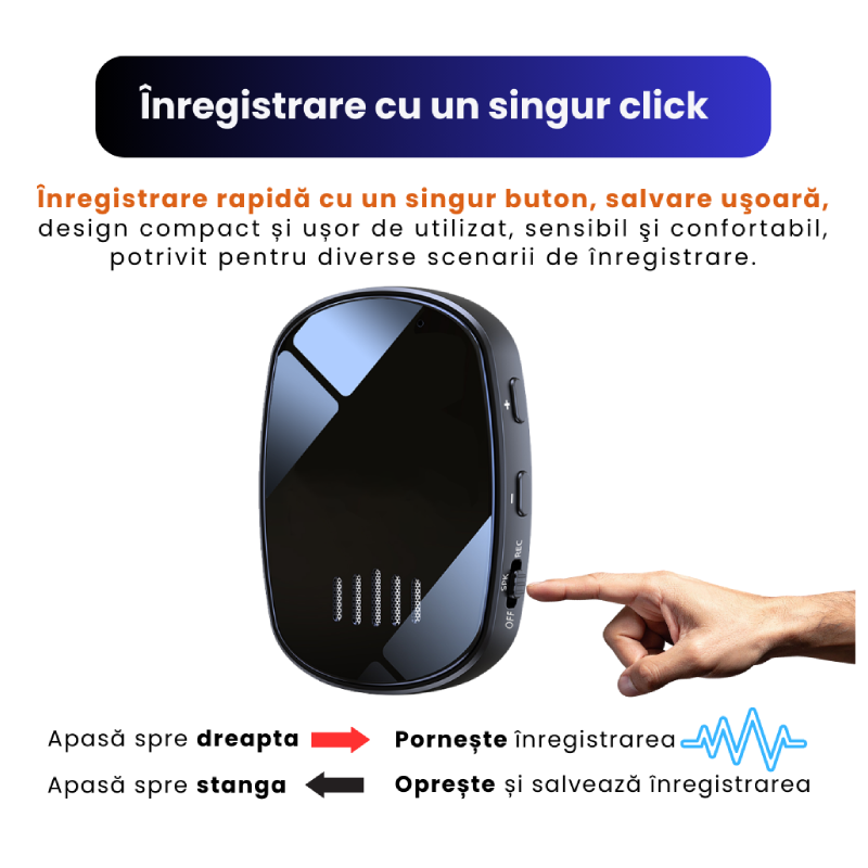 Mini Reportofon Z29, Magnet, Activare Vocală, Transfer OTG - imagine 3