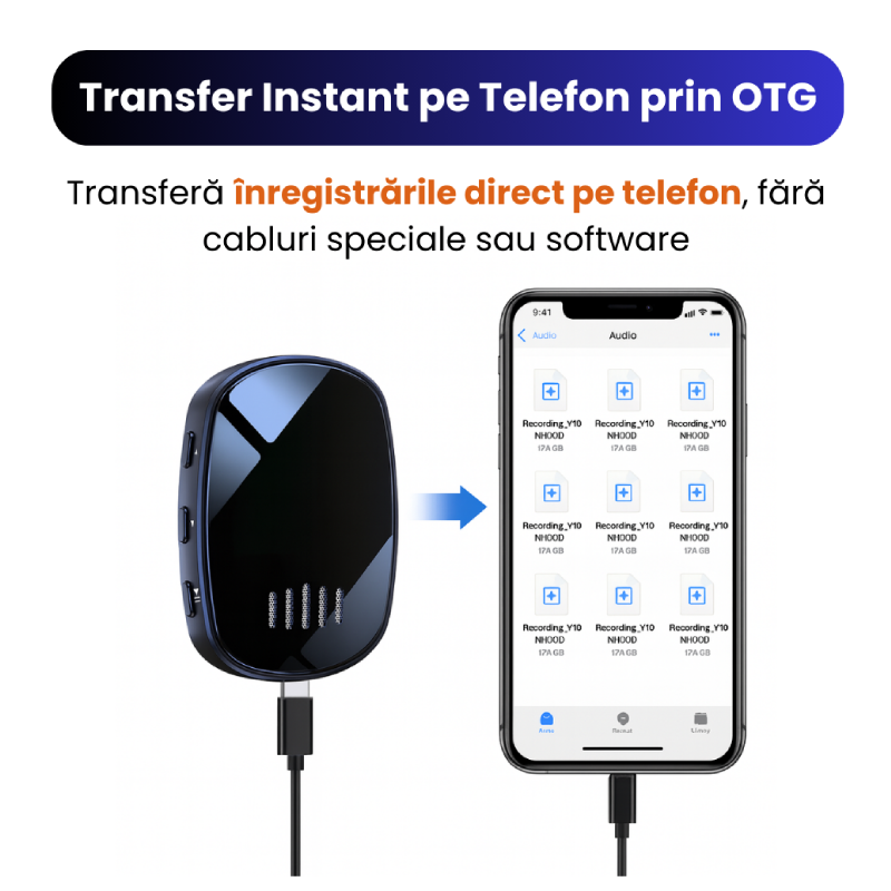 Mini Reportofon Z29, Magnet, Activare Vocală, Transfer OTG - imagine 9