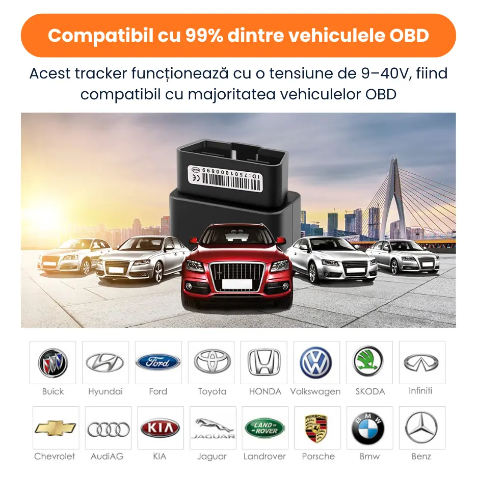 Compatibil cu 99% dintre vehiculele OBD