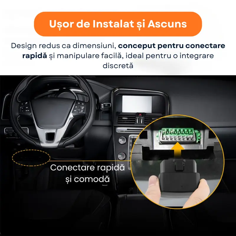 Tracker OBD ușor de instalat, design compact și ascuns